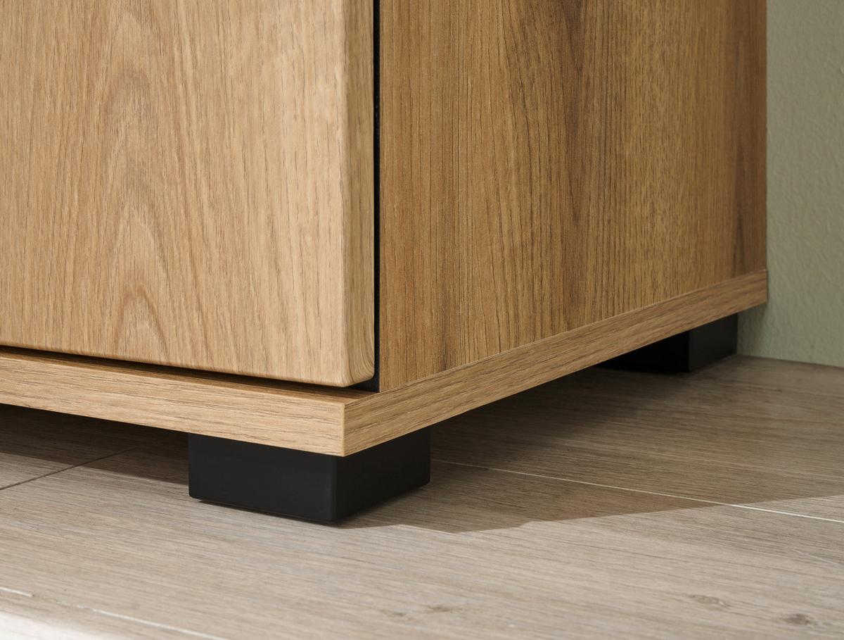 KOMPAKTGARDEROBE Evoke Eiche 111 x 200 cm, Garderobe mit Soft-Close - Eichefarben/Schwarz, Holzwerkstoff/Kunststoff (111/200/37cm) - Furn.Design