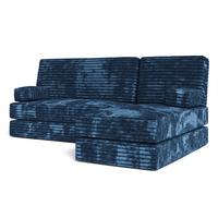ECKSOFA NOTIA modulares Boneless Sofa mit Schlaffunktion Blau Kordstoff - Blau, Textil (200/120cm) - MASSENO