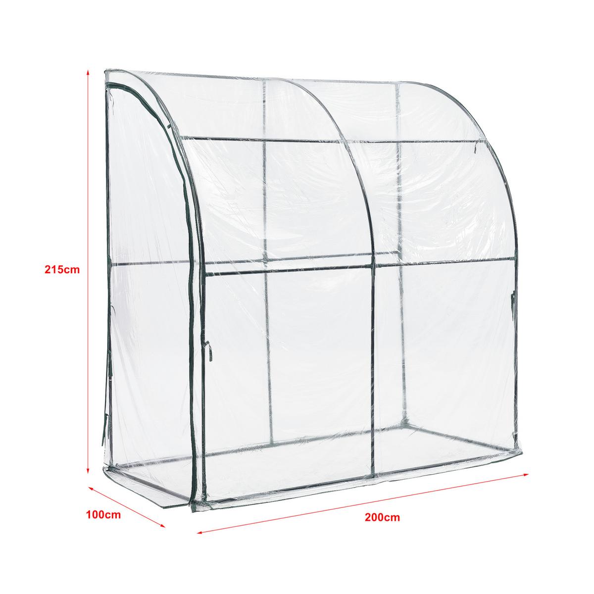 GEWÄCHSHAUS Juta - Transparent, Kunststoff (100/215/200cm) - [en.casa]