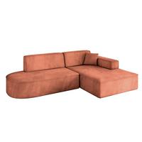 ECKSOFA Ottomane Rechts IREA-L1-v4 - 232x165x77 cm Apricot - Koralle, Holzwerkstoff/Textil (232/165cm) - ALTDECOR