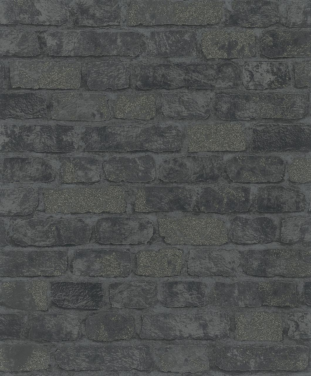 VLIESTAPETE Steinoptik Tapete schwarz - Schwarz, Papier (53/1cm) - marburg