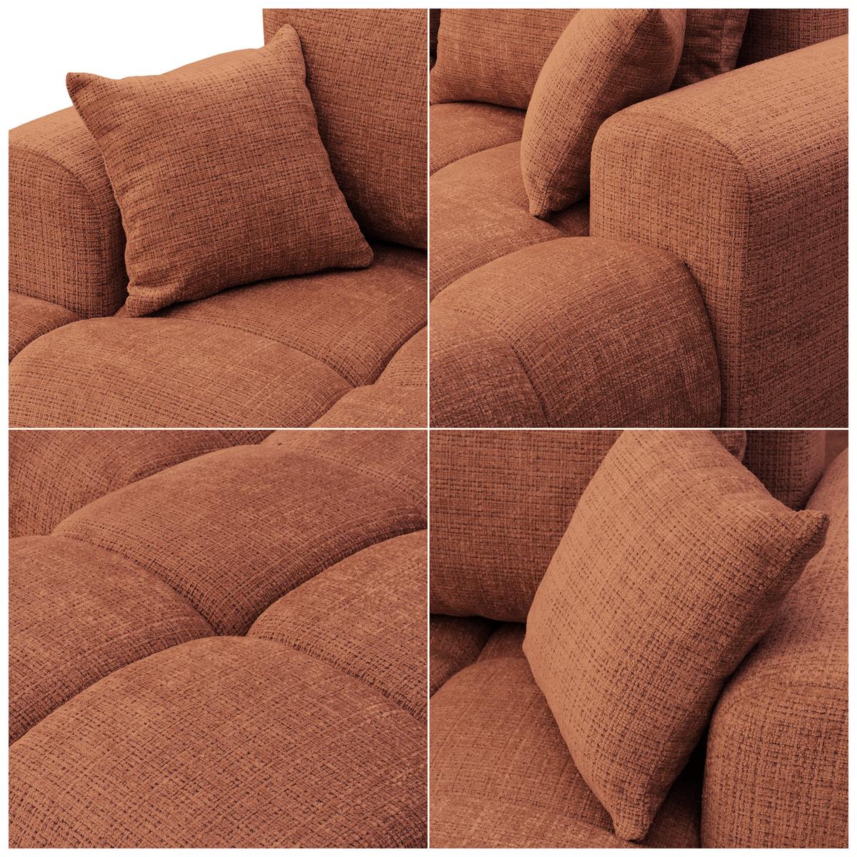 ECKSOFA MILANO Rechts mit Schlaffunktion und Bettkasten Orange - Orange, Kunststoff/Textil (265/145cm) - Idohome