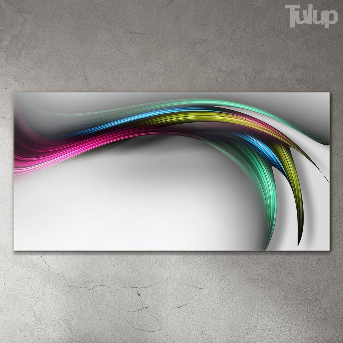 GLASBILD 120x60 cm Linienkunst - Pink, Glas (120/60cm) - TULUP