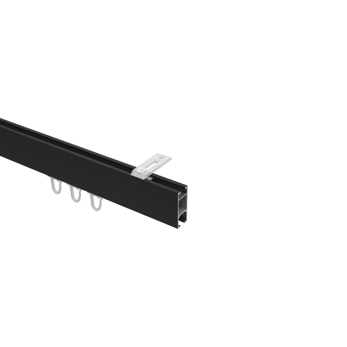 GARDINENSTANGE INNENLAUF Smartline Lox 120 cm, 1-läufig, 14x35 mm Schwarz - Schwarz, Metall (120cm) - INTERDECO