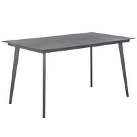 GARTENTISCH Aluminium grau 140/80 cm Mileto - Grau, Metall (80/140/75cm) - Beliani
