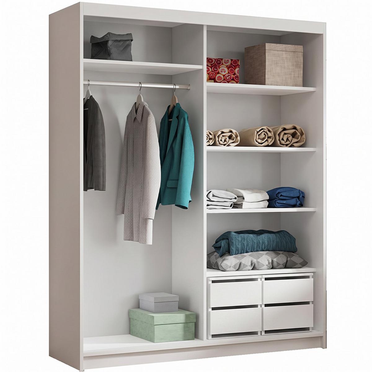 SCHWEBETÜRENSCHRANK Donatello mit 2 Türen und Schubkasteneinsatz, 180 cm, eiche Artisan+Schwarz - Schwarz/Eiche Artisan, Holzwerkstoff (180/205/60cm) - Beautysofa