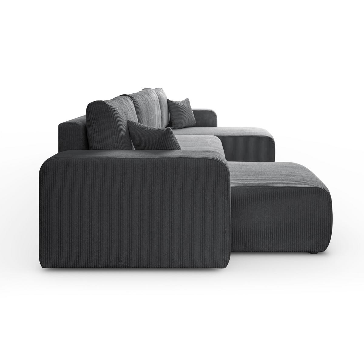 ECKSOFA PRESTIGE U mit Schlaffunktion, Poso 60 - Grau, Textil (317/83/143cm) - Lookway