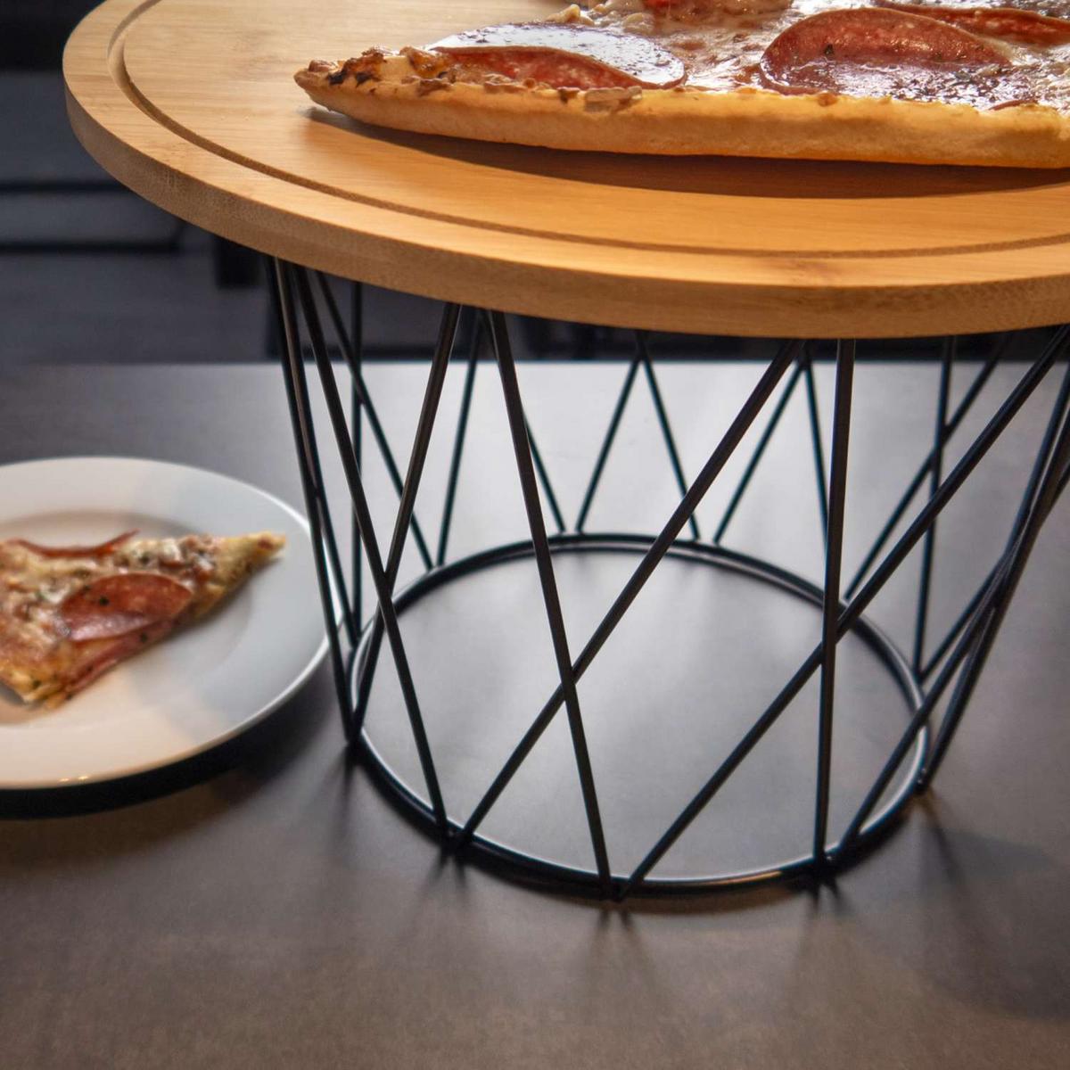 PIZZA SERVIERSTÄNDER 24.7/19/20 cm - Schwarz, Metall (19/20/19cm) - Intirilife