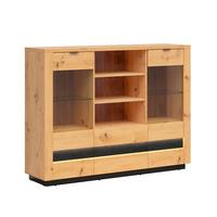 GESCHIRRSCHRANK Glenn Holz und Schwarz - Schwarz, Holzwerkstoff (161/123/42cm) - Petits-meubles