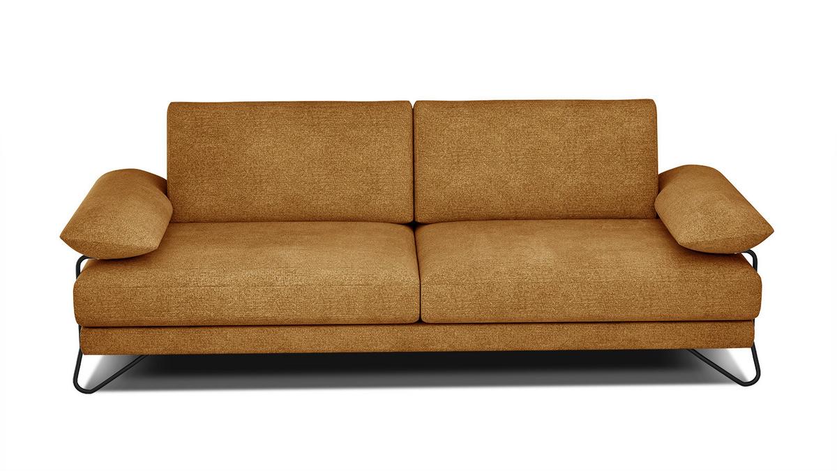 SOFA LORI 3-Sitzer, orange - Schwarz/Orange, Holzwerkstoff/Textil (245/87/96cm) - Wozimo