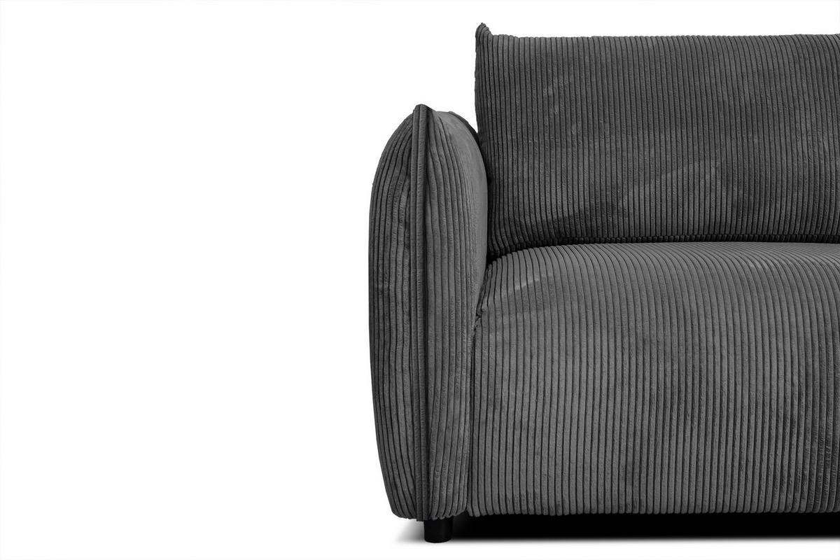 ECKSOFA TAUER 5-Sitzer, dunkelgrau - Dunkelgrau/Schwarz, Holzwerkstoff/Kunststoff (292/174cm) - Wozimo