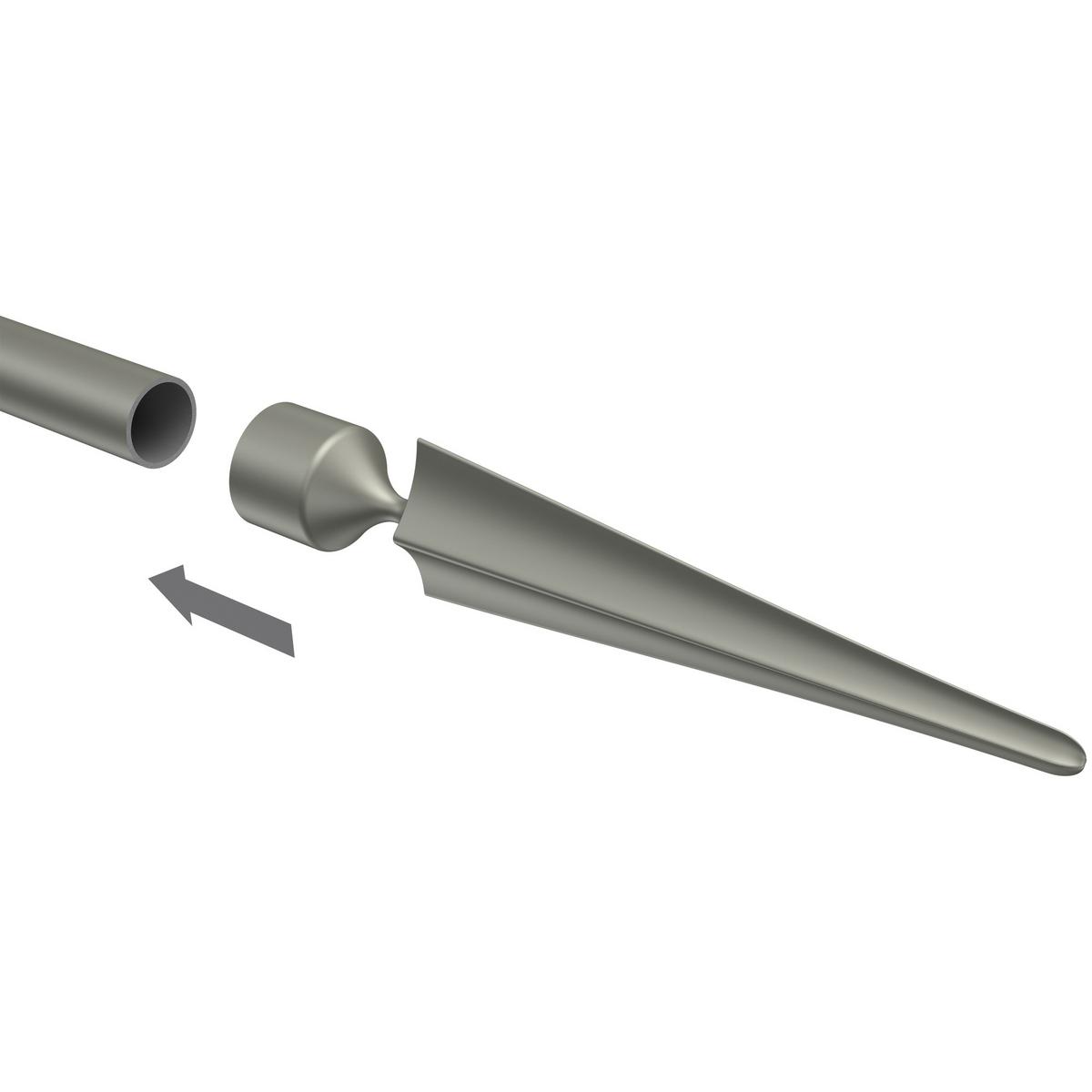 ENDSTÜCKE FÜR GARDINENSTANGEN 16 mm Ø, Lorenzo Chrom matt, Packung 2 Stück - Chromfarben/Nickelfarben, Metall (13.4/2.9/2.9cm) - INTERDECO