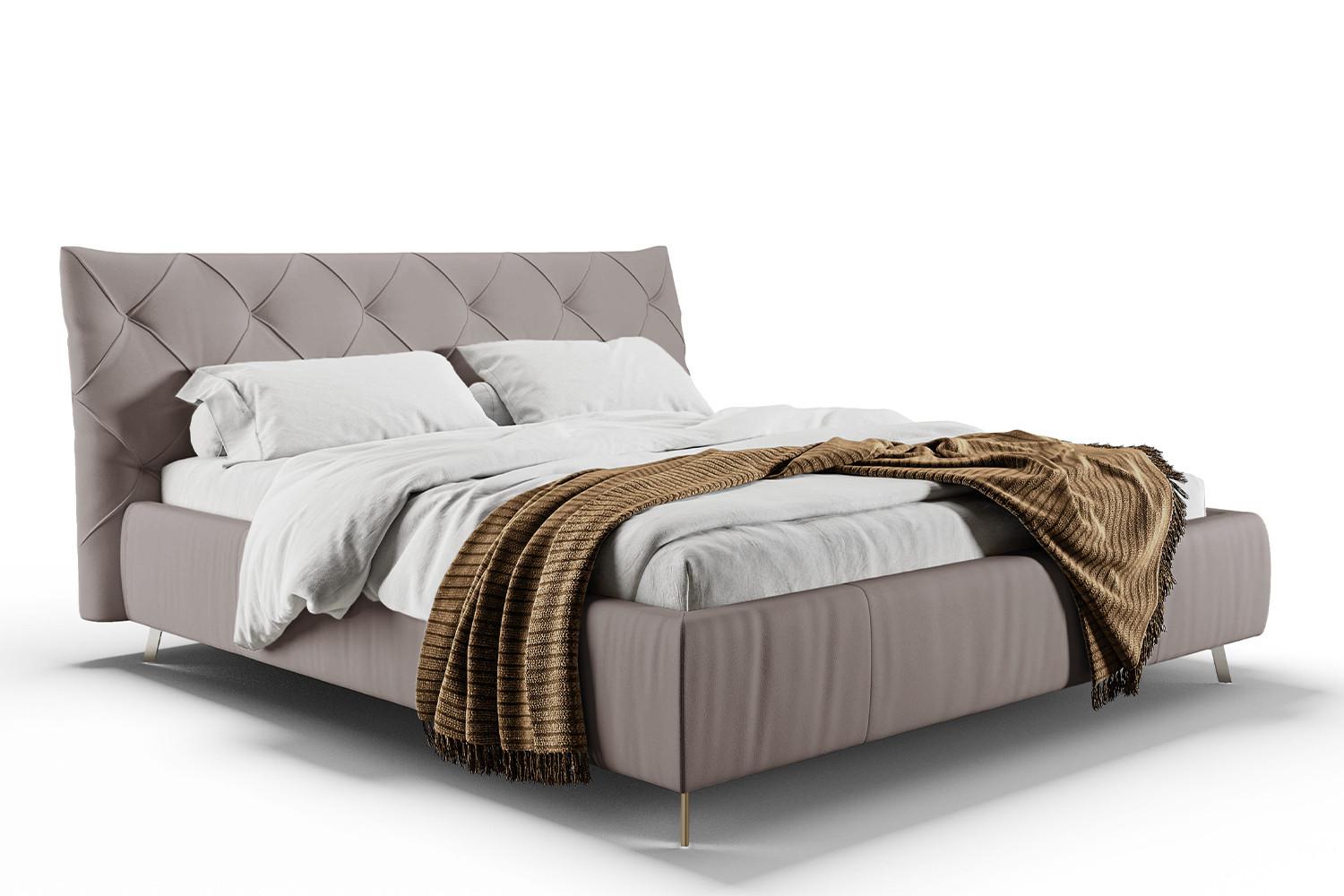 POLSTERBETT ANNY Grau Leder - Grau, Leder (160/200cm) - KAWOLA