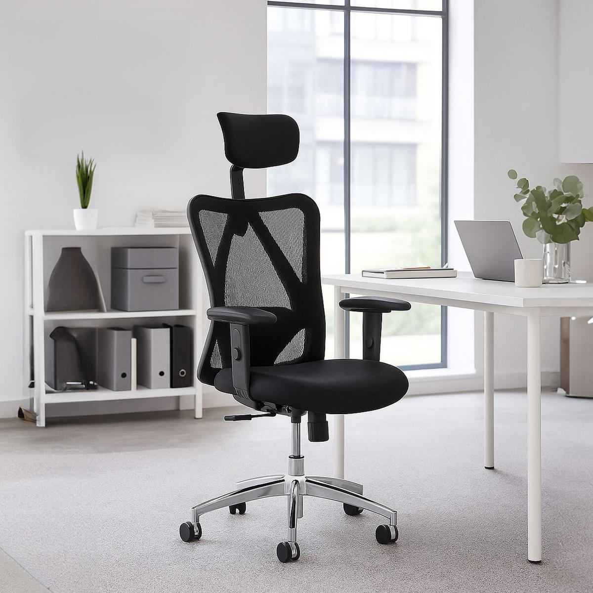 BÜROSTUHL Schwarz - Schwarz, Textil (70/131/70cm) - MCW