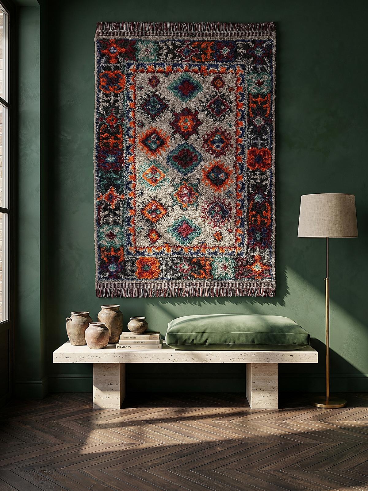 HOCHFLORTEPPICH mit Fransen TAFRAUT, im Berber-Stil, Bunt, 133 x 190 cm - Multicolor, Textil (190/133cm) - KADIMA DESIGN