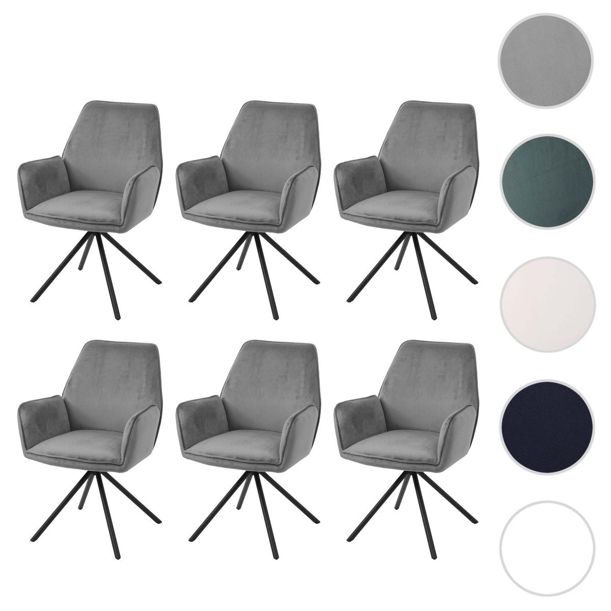 ESSZIMMERSTUHL Anthrazit, Schwarz 6er-Set - Dunkelgrau/Anthrazit, Textil (60/86/60cm) - MCW