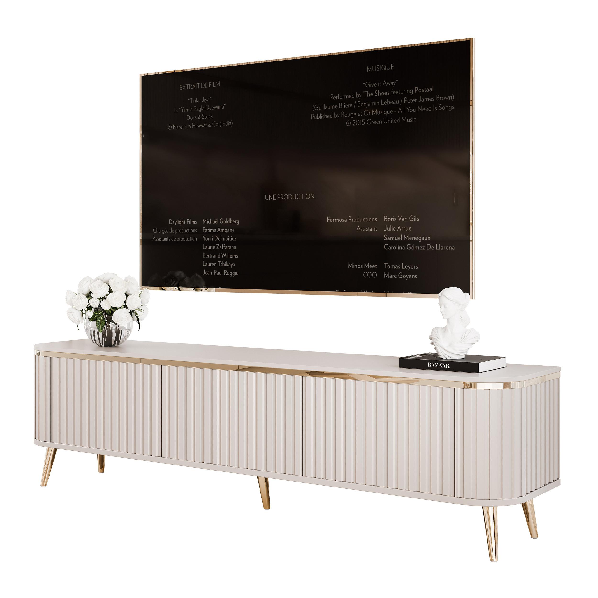 TV-LOWBOARD AZELIA 165 cm, mit LED-Beleuchtung, Kaschmir - Kaschmir, Holzwerkstoff (165/44/35cm) - Idohome