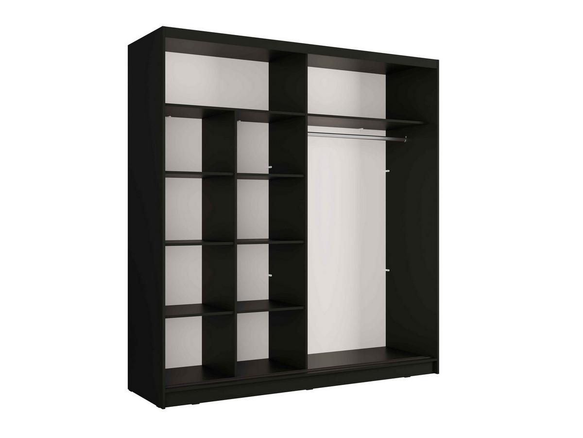 SCHWEBETÜRENSCHRANK VEYDAR 205/215/62cm 2-türig mit Spiegel Grau - Grau, Holzwerkstoff (205/215/62cm) - MASSENO