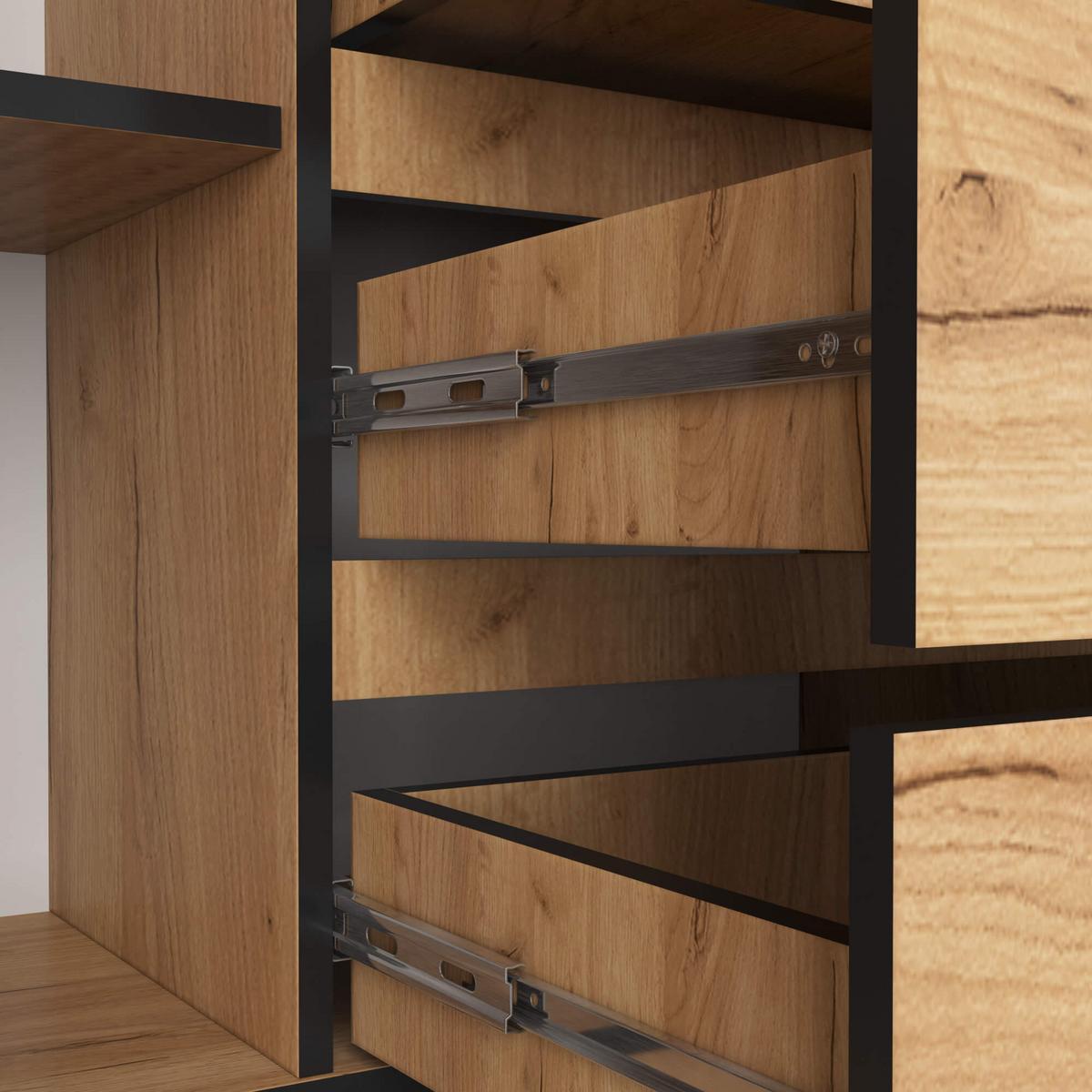 KOMMODE Eiche Craft 99/160/40 - Eiche San Remo, Holzwerkstoff (160/99/40cm) - RAUMHIRSCH FURNITURE