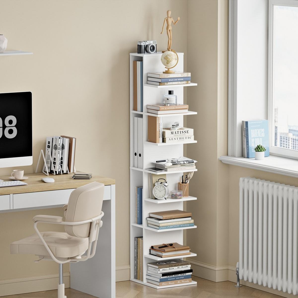 HOCHREGAL mit sieben Ablagen STR14-H-W - Ahornfarben, Fell (30/146.8/32.5cm) - SoBuy