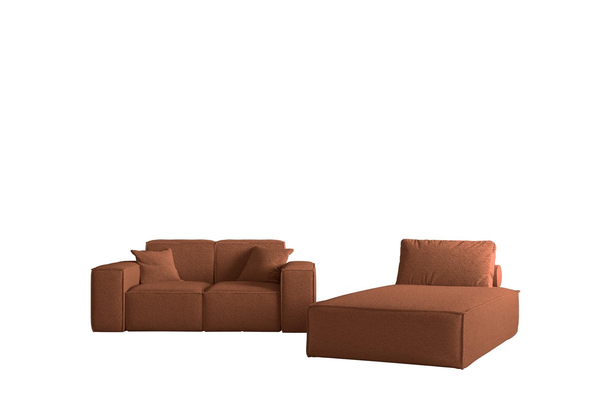 SOFA Sezlong Celes Premium 2er-set - Kupferfarben, Holzwerkstoff/Textil (110/95/194cm) - Fun Möbel