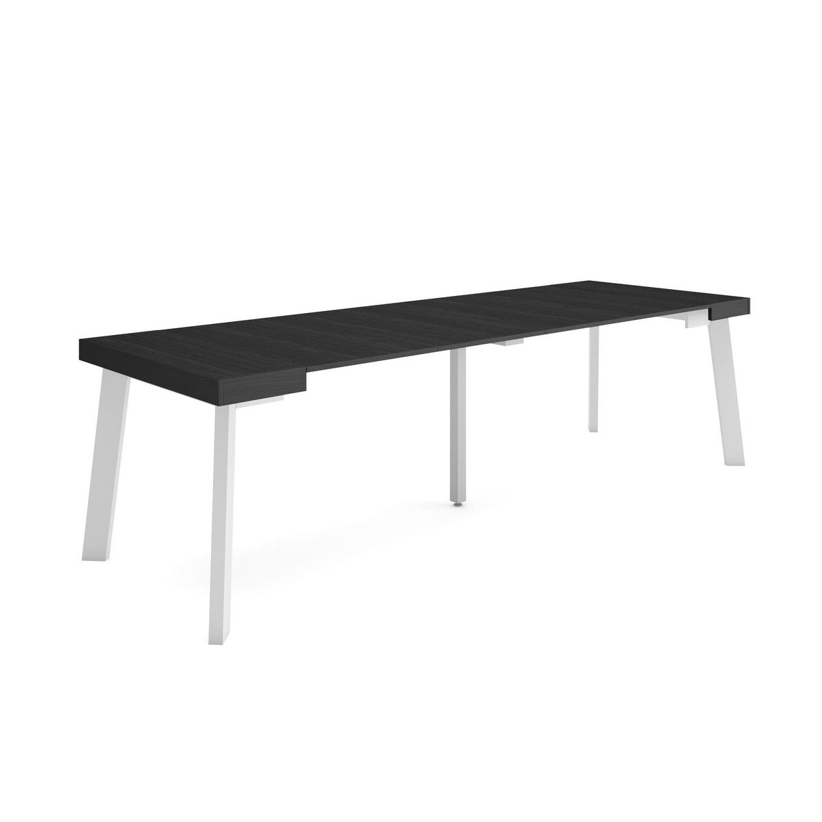 ESSTISCH ausziehbar 58 bis 262cm, für 12 Gäste, schwarz, 58/90/73cm - Schwarz, Holzwerkstoff (90/262/73cm) - Skraut Home