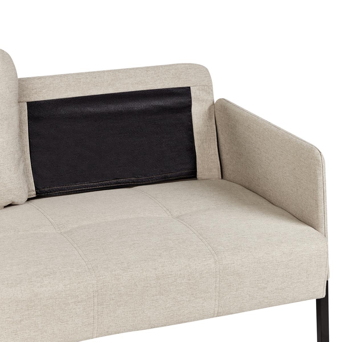 2-SITZER-SOFA beige Lahti - Beige/Schwarz, Textil (124/70/70cm) - Beliani