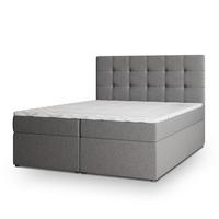 BOXBETT PALMA 160x200 cm mit Matratze und Topper - Hellgrau - Hellgrau, Holz (160/200cm) - MASSENO