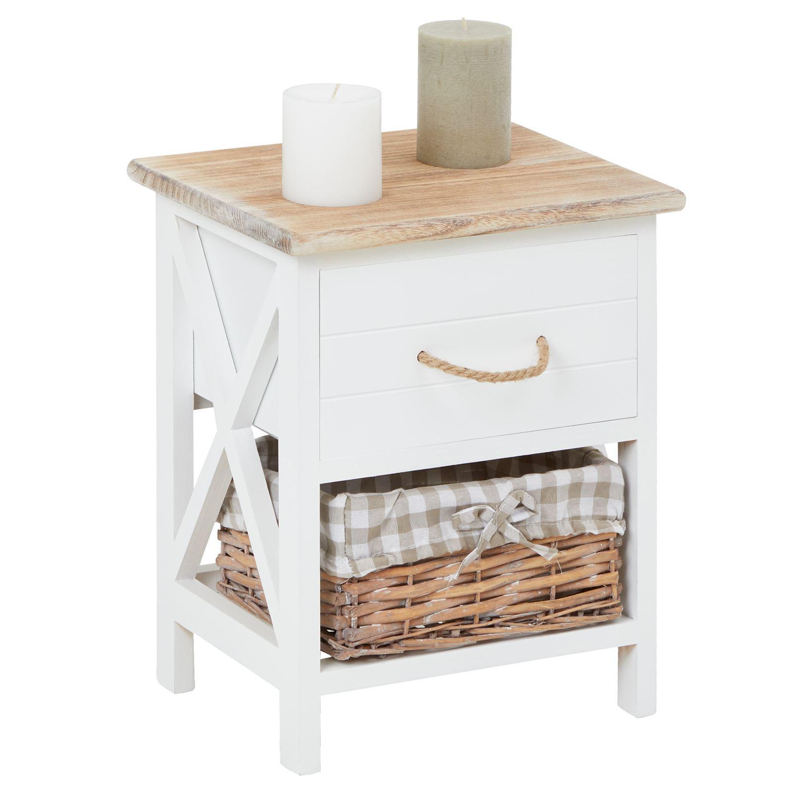 NACHTTISCH PERUGIA weiß - Weiß, Holz (32/40/26cm) - IDIMEX