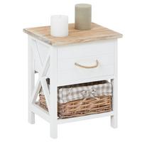 NACHTTISCH PERUGIA weiß - Weiß, Holz (32/40/26cm) - IDIMEX