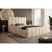 POLSTERBETT Vilo 180x200 mit Bettkasten und Stabilem Metallgestell - Creme, Textil (180/200cm) - Storez24