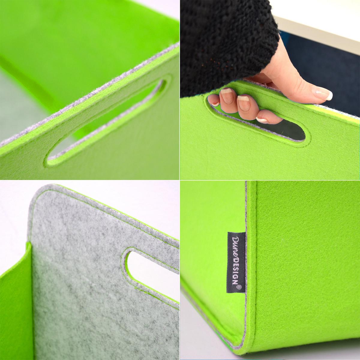 AUFBEWAHRUNGBOX, 4er Set 33/38, graugrün - Limette/Grau, Kunststoff (33/33/38cm) - Dunedesign