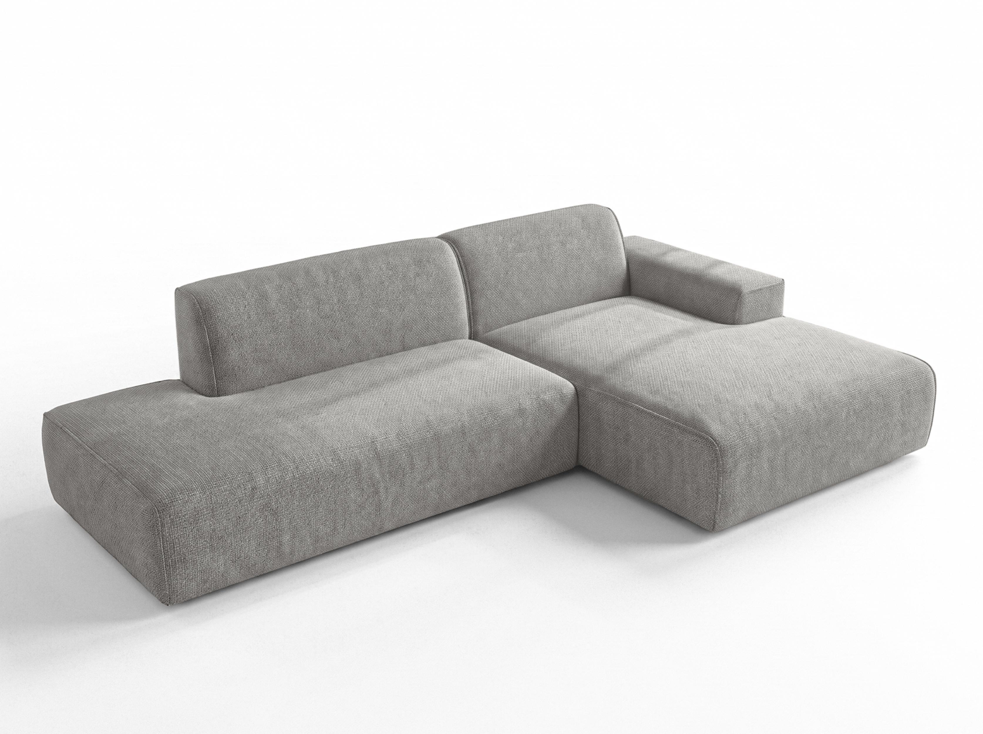 ECKSOFA L Form Didim Duo Hellgrau 288/162/80 cm – stilvolle kleine Eckcouch Rechts - Hellgrau/Schwarz, Kunststoff/Textil (162/288cm) - AX Living
