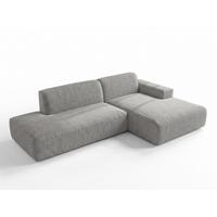 ECKSOFA L Form Didim Duo Hellgrau 288/162/80 cm – stilvolle kleine Eckcouch Rechts - Hellgrau/Schwarz, Kunststoff/Textil (162/288cm) - AX Living
