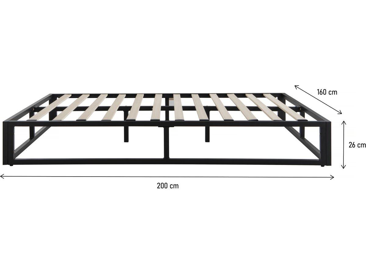 LATTENROST cadre de lit en métal 160 x 200 cm - noir Schwarz - Schwarz, Metall (200/160cm) - Habitat Garten
