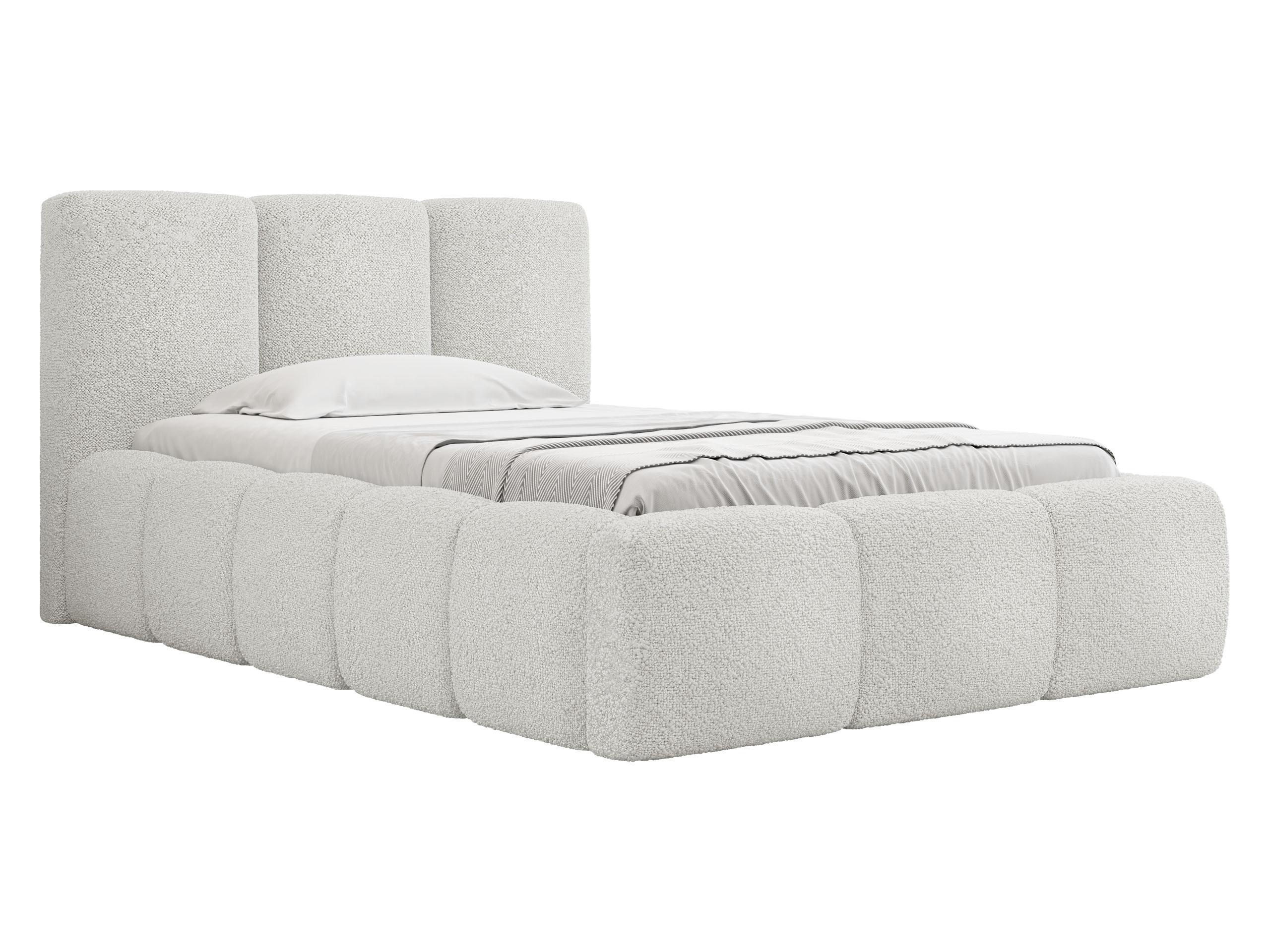 POLSTERBETT Kevson Boucle 90 - Creme, Holz (90/200cm) - MIRJAN24