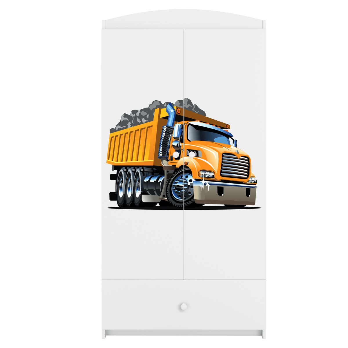 KINDERKLEIDERSCHRANK Lastwagen - Weiß, Holzwerkstoff (90/175/52cm) - RAUMHIRSCH FURNITURE