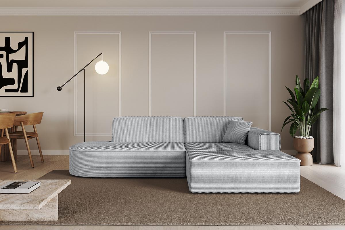 ECKSOFA Ottomane Rechts IREA-L1-v4 - 232x165x77 cm Grau - Grau, Holzwerkstoff/Textil (232/165cm) - ALTDECOR