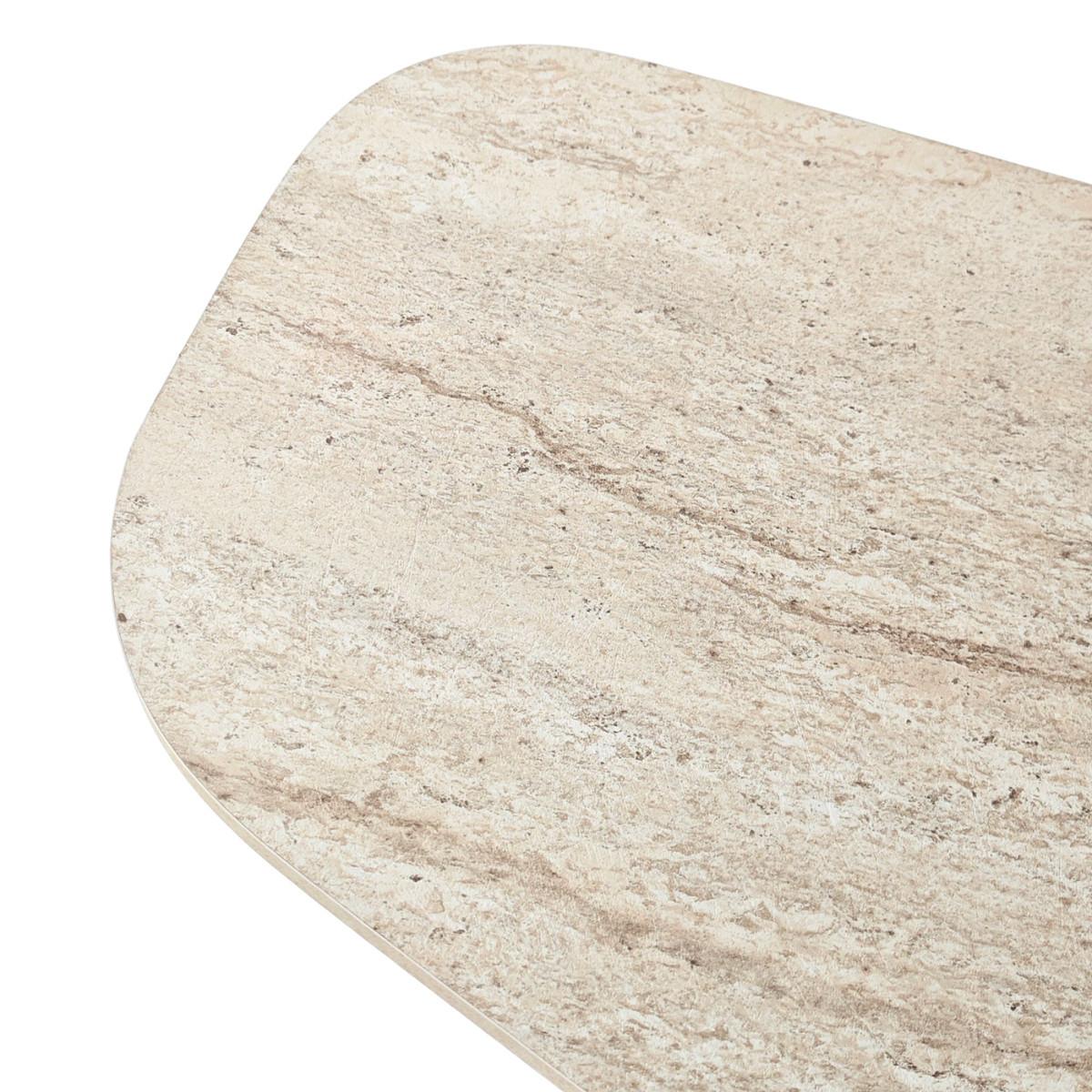 COUCHTISCH mit organisch geformter Tischplatte und breiten Beinen 100/60/35 cm - Hellbraun/Eichefarben, Holzwerkstoff (66/60/35cm) - Calicosy