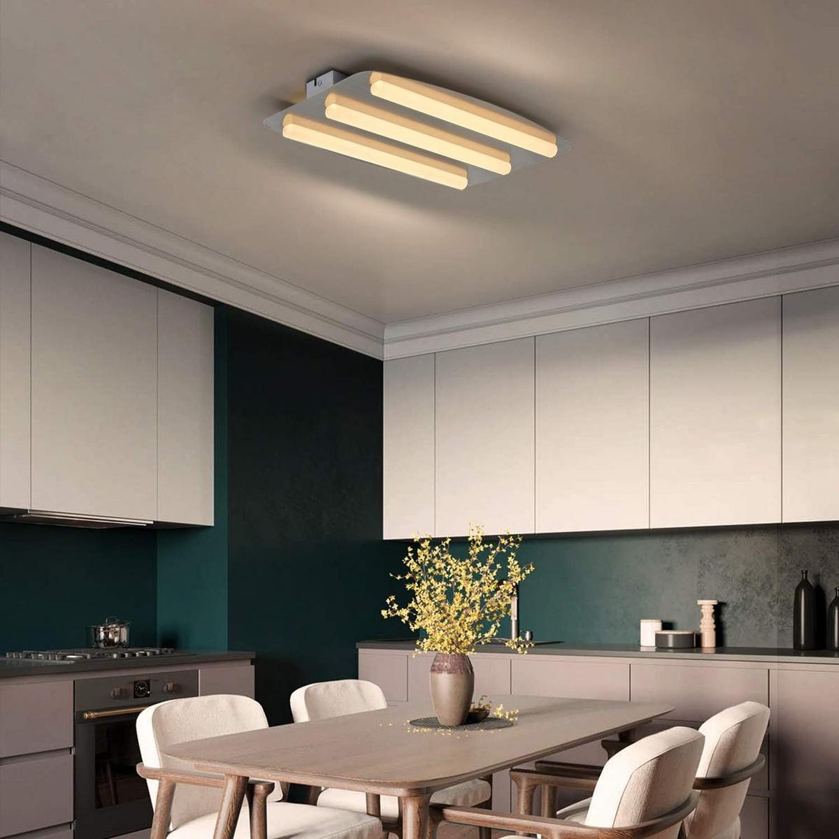 LED-DECKENLEUCHTE Ursula 48/30/7 cm - Grau, Metall (48/30/7cm) - Nettlife