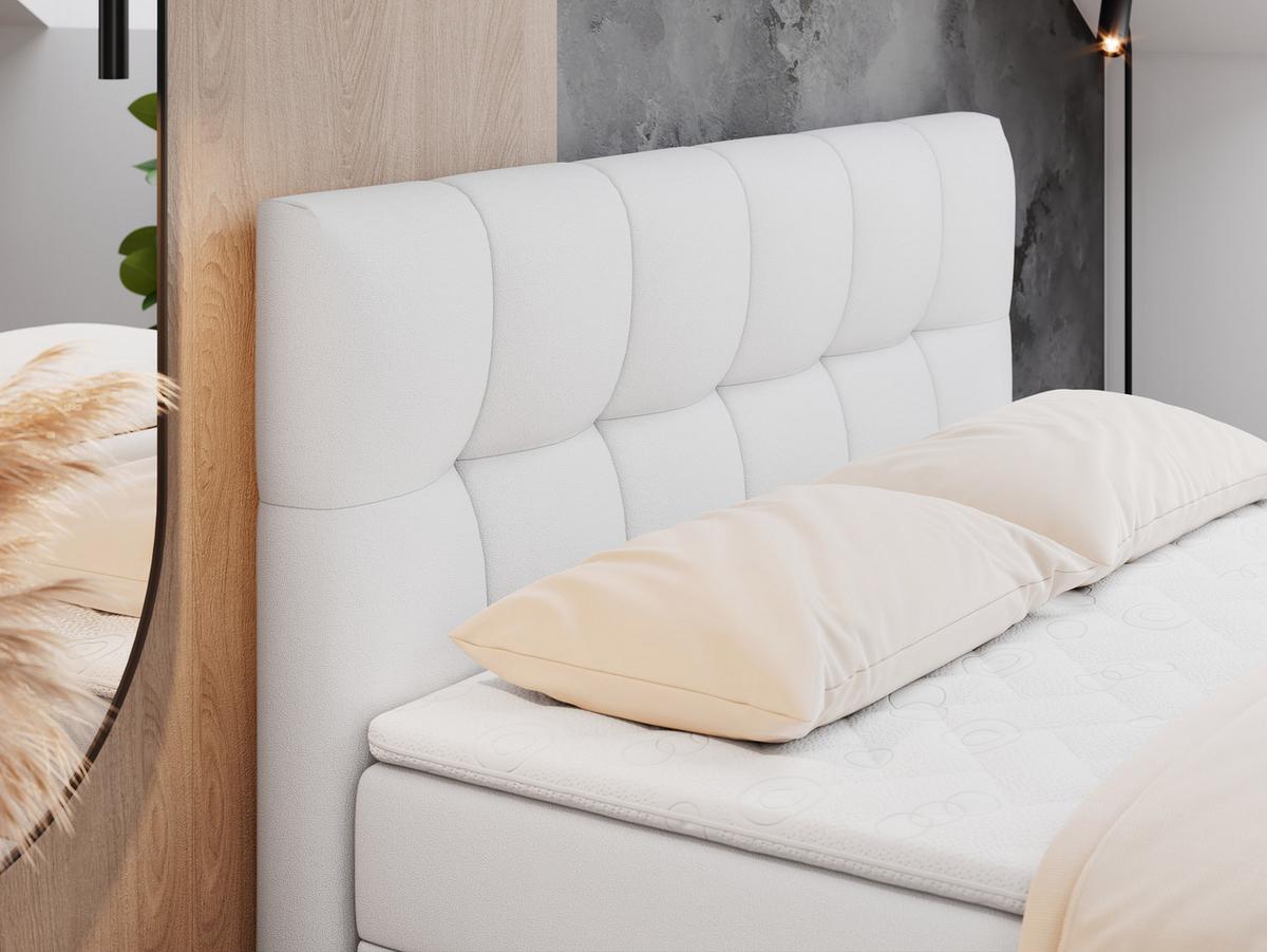 BOXBETT RICO 200/200 Weiß Kunstleder - H4 - Weiß, Holz/Textil (200/200cm) - MKS
