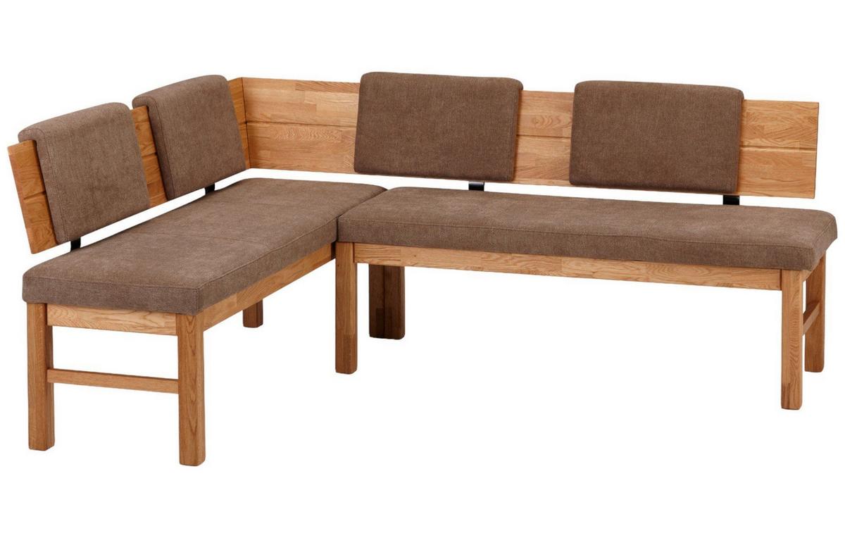 ECKBANKGRUPPE Danika aus Massivholz Wildeiche Polster Braun - Wildeiche/Braun, Holz (194/1/155cm) - 58aufmkessel