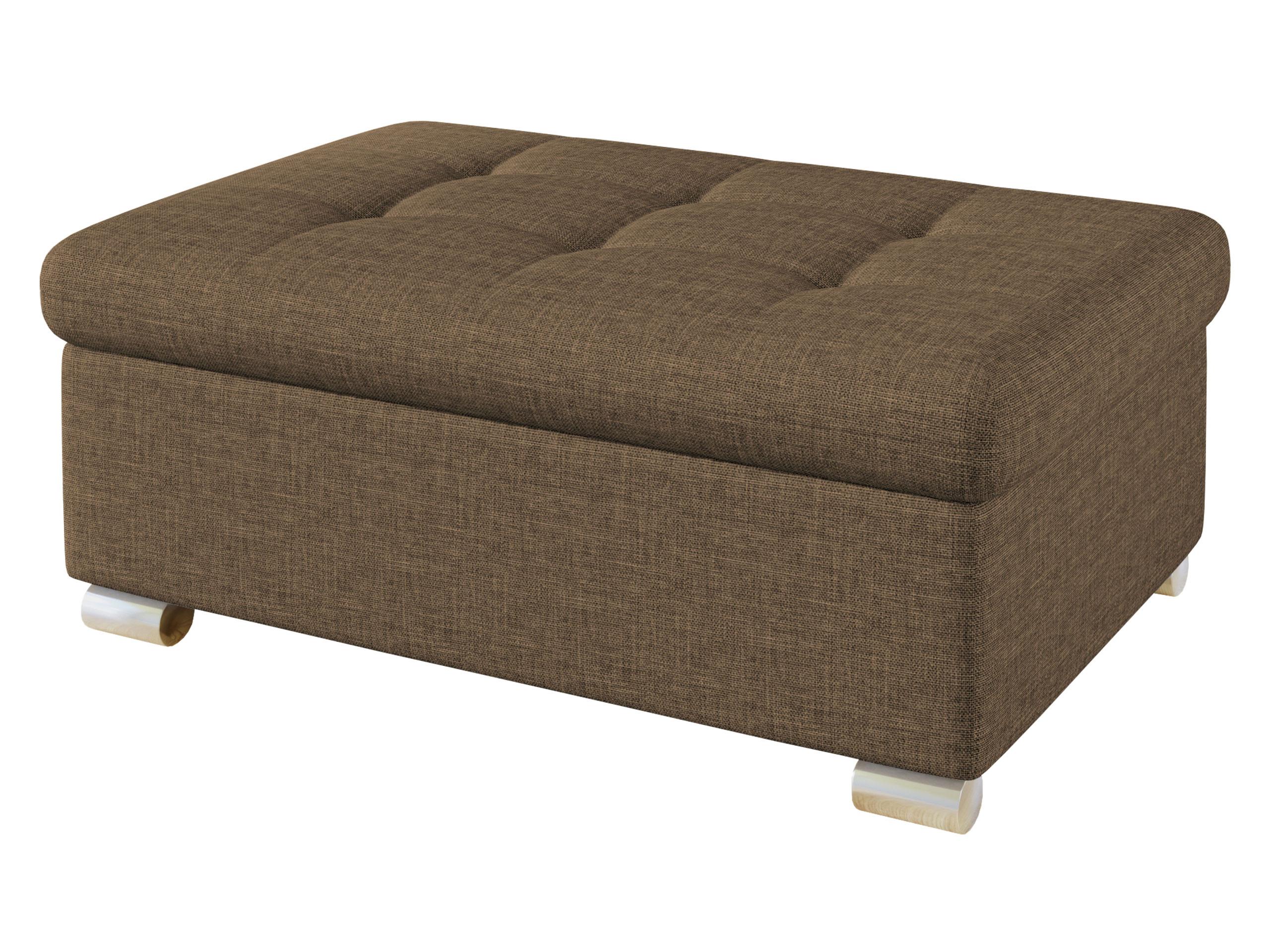 POLSTERHOCKER Niko Groß - Silberfarben/Braun, Holz/Textil (96/41/70cm) - MIRJAN24