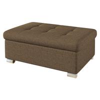 POLSTERHOCKER Niko Groß - Silberfarben/Braun, Holz/Textil (96/41/70cm) - MIRJAN24