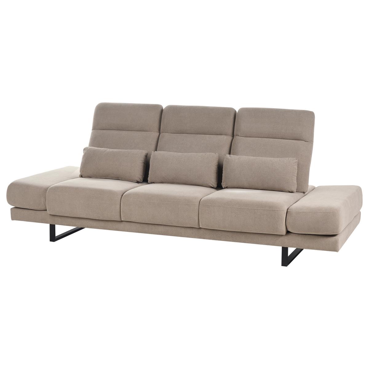 3-SITZER-SOFA Stoff Taupe Ikast - Taupe, Textil (255/87/105cm) - Beliani