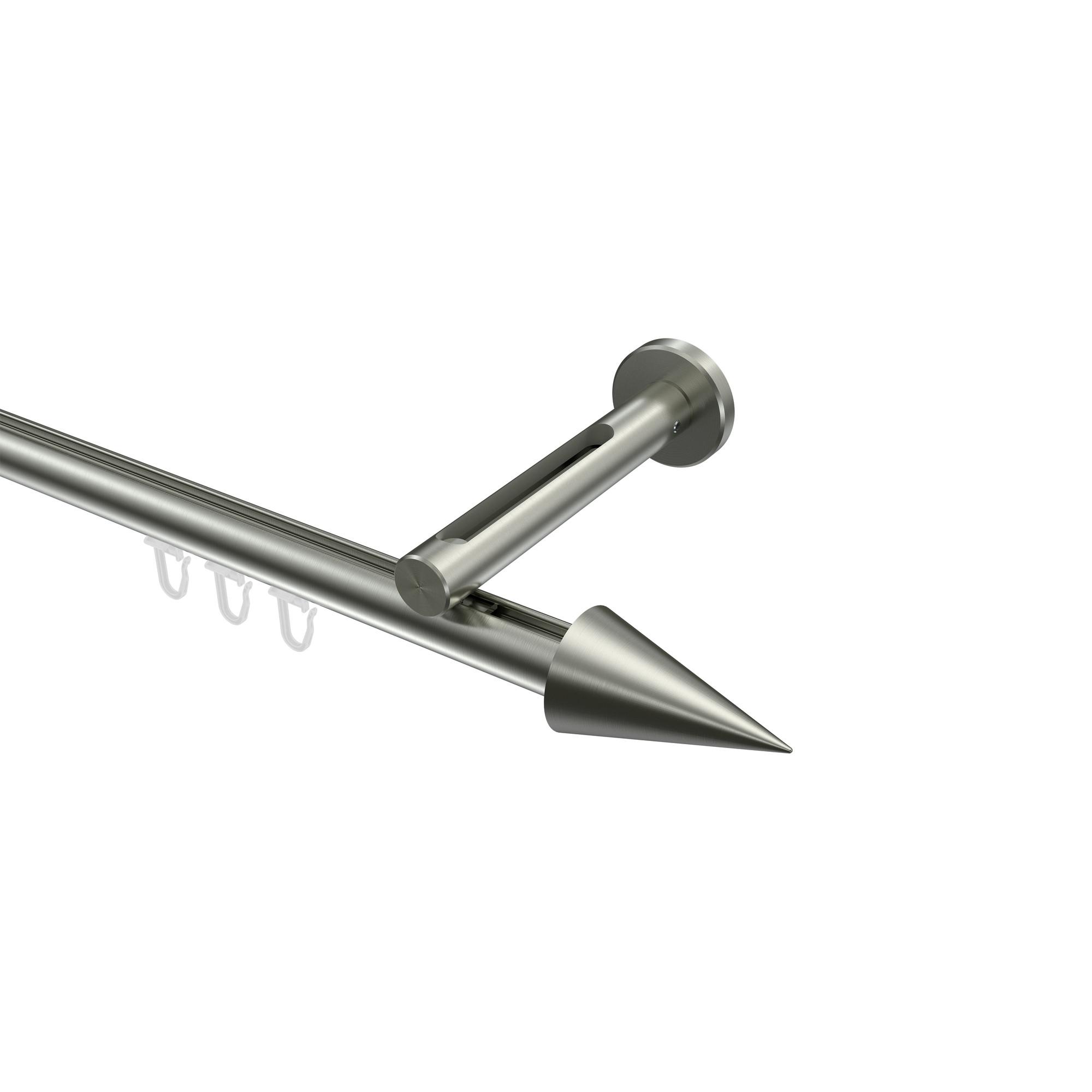 GARDINENSTANGE INNENLAUF Siteno Savio 180 cm, 1-läufig, 20 mm Ø Edelstahl-Optik - Edelstahlfarben, Metall (180cm) - INTERDECO