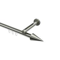 GARDINENSTANGE INNENLAUF Siteno Savio 180 cm, 1-läufig, 20 mm Ø Edelstahl-Optik - Edelstahlfarben, Metall (180cm) - INTERDECO
