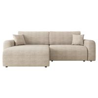 ECKSOFA Floryn L - Beige/Schwarz, Holz/Kunststoff (245/145cm) - MIRJAN24