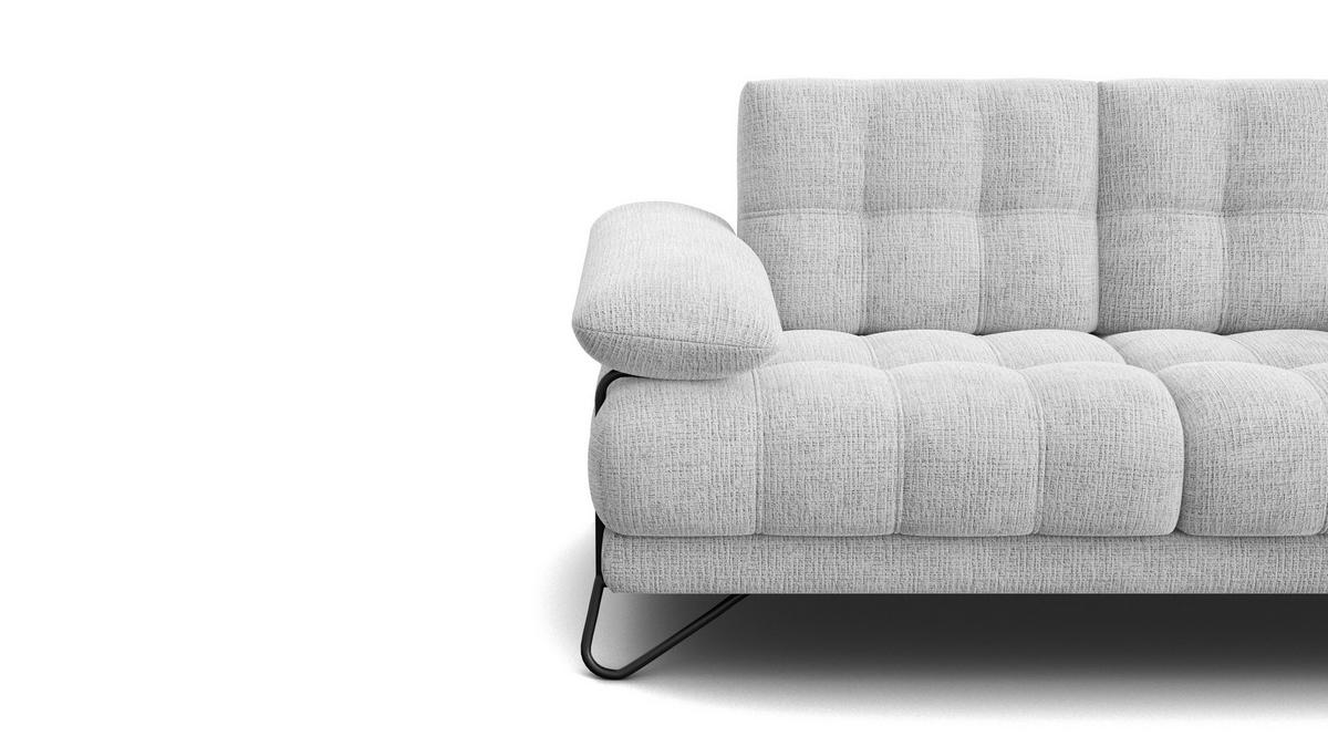 SOFA BUBBARA 2-Sitzer, hellgrau - Hellgrau/Schwarz, Holz/Textil (185/87/96cm) - Wozimo