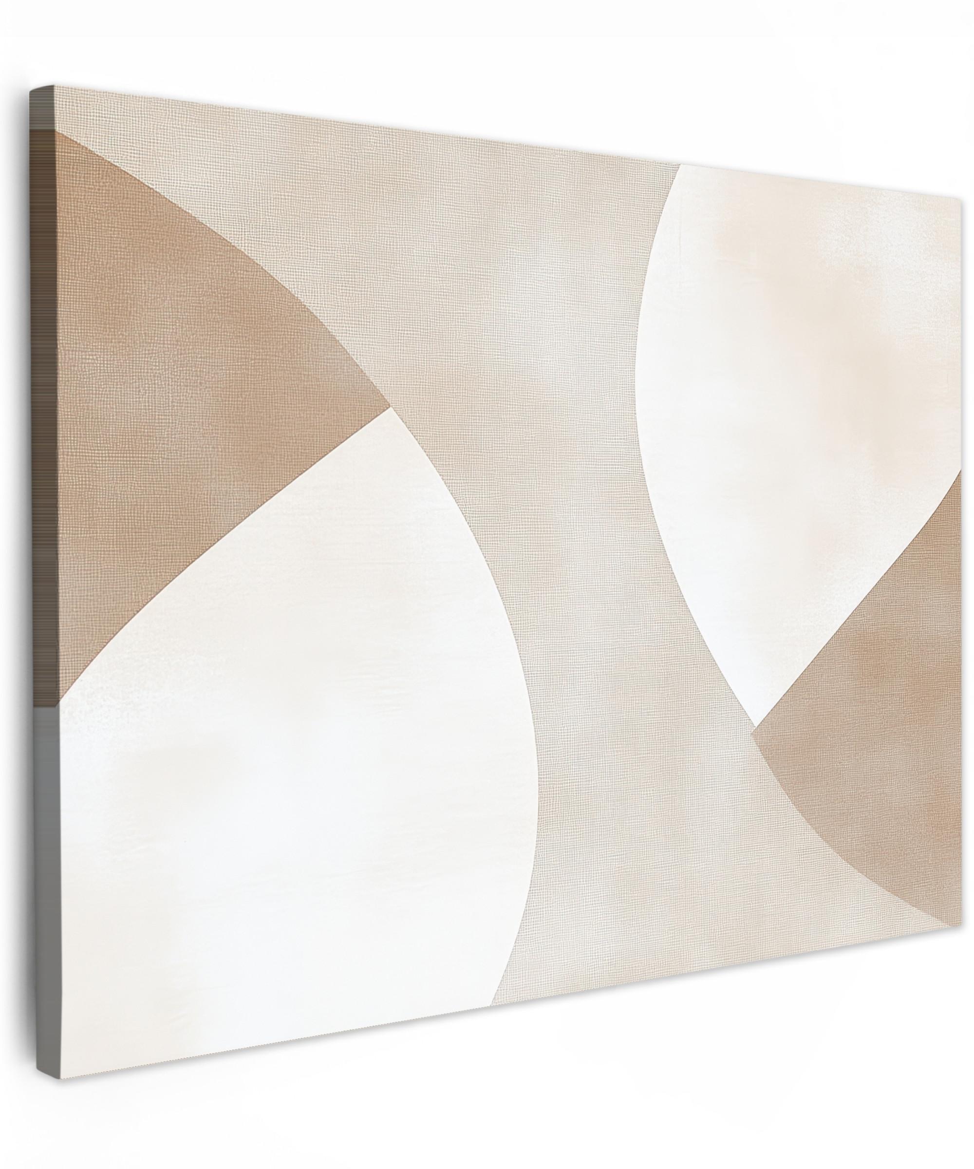 LEINWANDBILD Braun - Japandi - Abstrakt Wandbild 40x30 cm - Sandfarben, Textil (40/30cm) - MuchoWow